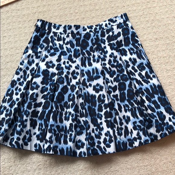 Diane Von Furstenberg blue leopard pleated skirt - Picture 4 of 6